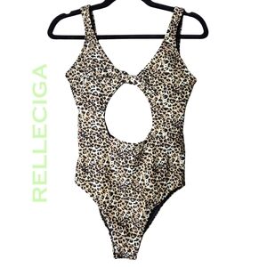 RELLECIGA Leopard Print One Piece Swimsuit